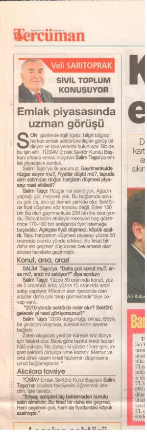 TERCÜMAN  VELİ SARITOPRAK'IN KALEMİNDEN 19.06.2009