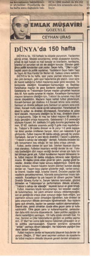 DÜNYA DÜNYA'DA 15 HAFTA 02.02.1994