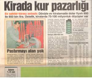 GÜNEŞ KİRADA KUR PAZARLIĞI 07.04.2001