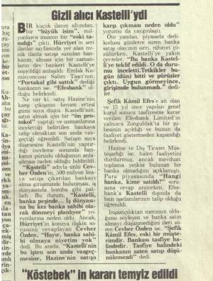 HÜRRİYET GİZLİ ALICI KASTELLİ'YDİ 03.12.1986