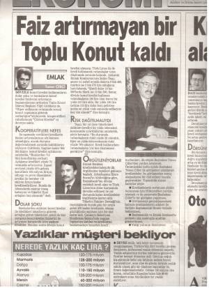 HÜRRİYET FAİZ ARTIRMAYAN BİR TOPLU KONUT KALDI 14.02.1994