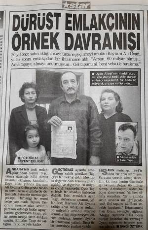 STAR DÜRÜST EMLAKÇININ ÖRNEK DAVRANIŞI 08.12.2002