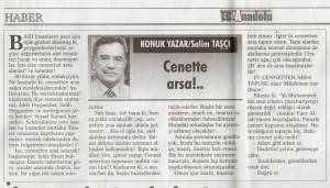 CENNETTE ARSA!.. (GÜÇLÜ ANADOLU GAZETESİ 01 TEMMUZ 2014)