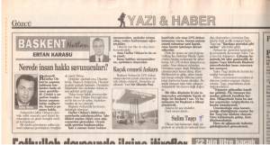 GÖZCÜ GAZETESİ ERTAN KARASU KÖŞESİNDE BANA YER VERMİŞ  30.01.2001