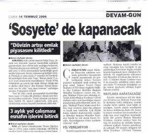 SABAH GAZ DÖVİZİN ARTIŞI 01.07.2006