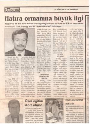 HATIRA ORMANINA BÜYÜK İLGİ 30.08.2004