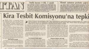 GÜNAYDIN KİRA TESPİT KOMİSYONUNA TEPKİ 03.11.1992