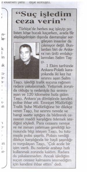 GAZETE ANKARA SUÇ İŞLEDİM CEZA VERİN 07.11.2002