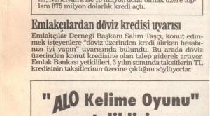 SABAN DÖVİZ KREDİSİ UYARISI 25.03.1993