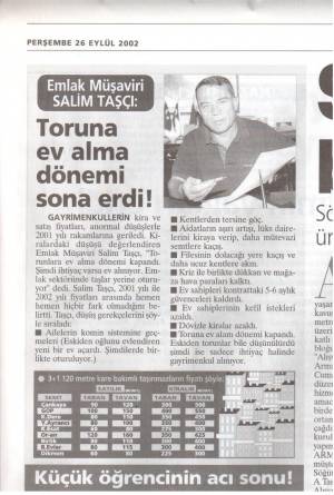 SABAH TORUNA EV ALMA DÖNEMİ SONA ERDİ 26.09.2002
