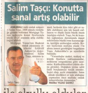 SABAH KONUTTA SANAL ARTIŞ OLABİLİR 04.03.2007