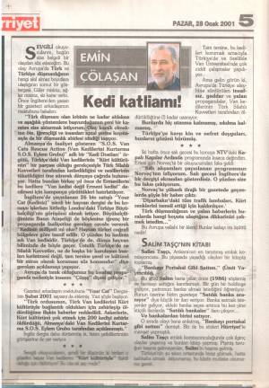 HÜRRİYET EMİN ÇÖLAŞAN 28.01.2001