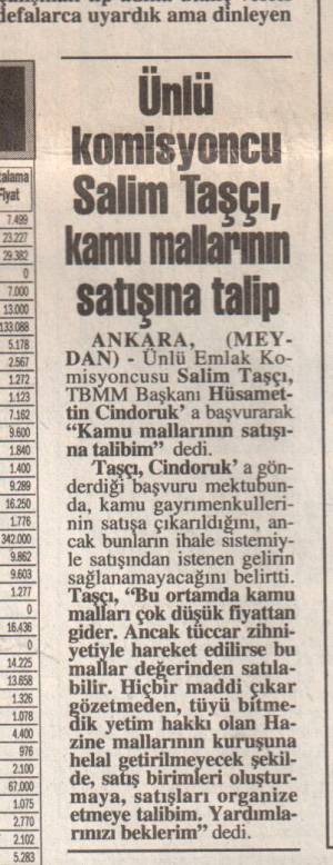 MEYDAN KAMU MALLARININ SATIŞINA TALİP 30.04.1994