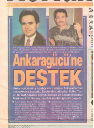 HÜRRİYET ANKARA GÜCÜ'NE DESTEK 04.06.1992
