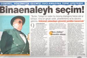 SABAH ADINI TAŞIYAN ORMANI ZİYARET ETTİ 15.07.2001