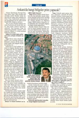 EKONOMİST ANKARA'DA HANGİ BÖLGELER PRİM YAPACAK OCAK 1993